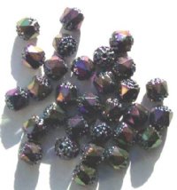 30 8mm Faceted Cathedral Metallic Purple AB